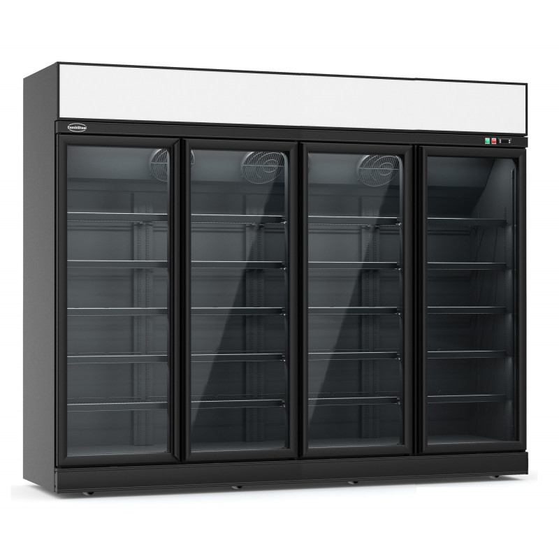 Armoire Réfrigérée Positive 4 Portes en verre - Noire - 2060 L - Combisteel