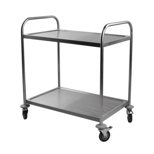Chariot de service inox 2 niveaux