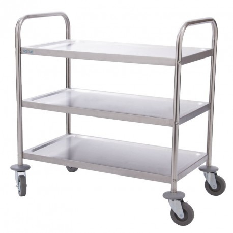 Chariot de débarrassage en inox 3 niveaux 825 x 710 x 405 mm - Vogue
