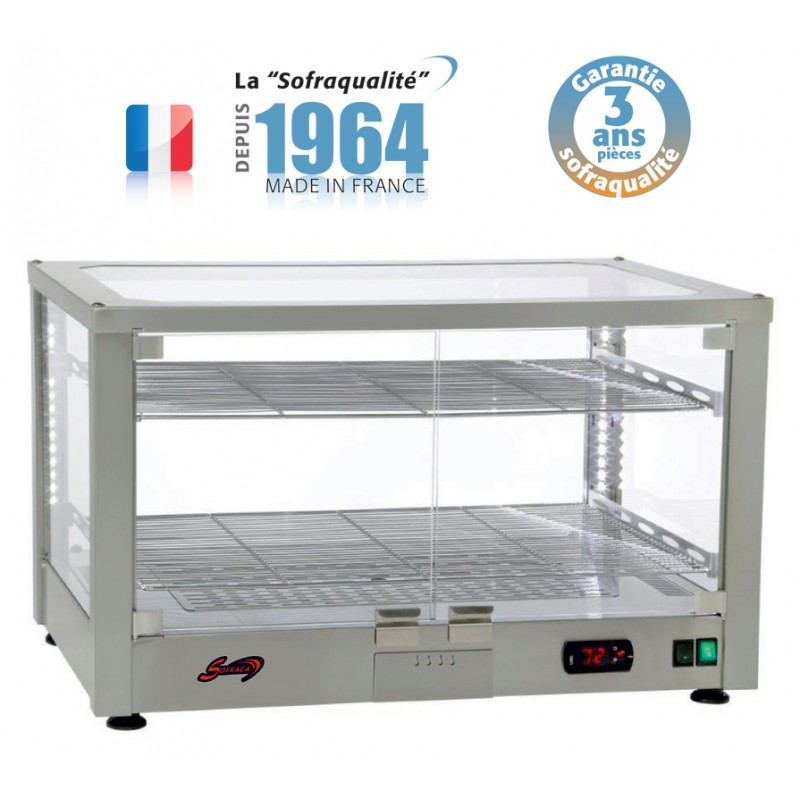 Vitrine chauffante ventilée - 3 niveaux - Sofraca