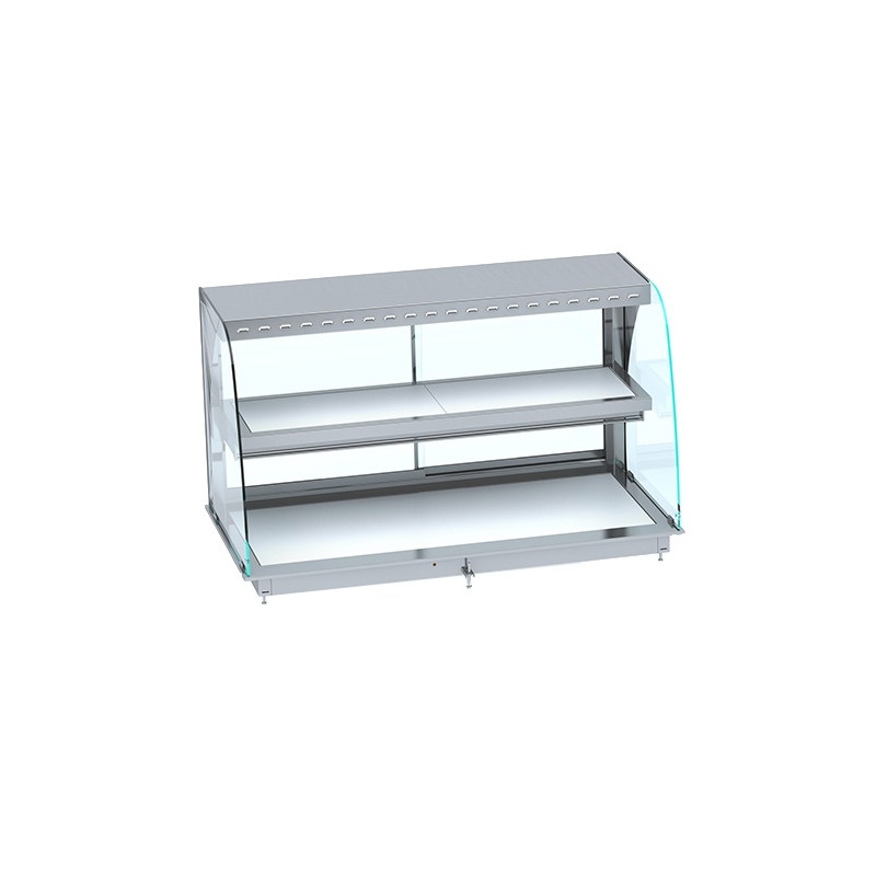 Vitrine Chaude Drop-In Courbée Plaque Vitrocéramique Blanche - 3 x GN 1/1 - Combisteel