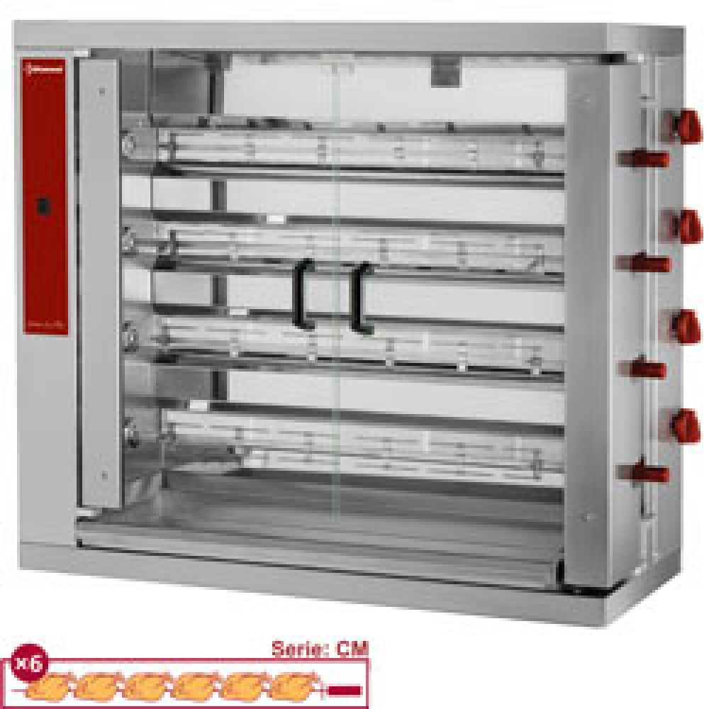 Rôtissoire gaz 4 broches (24 poulets)