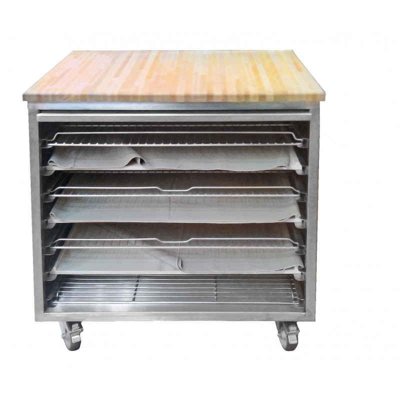 Chariot Parisien Bas INOX 304 sur roulettes en Inox-L2G