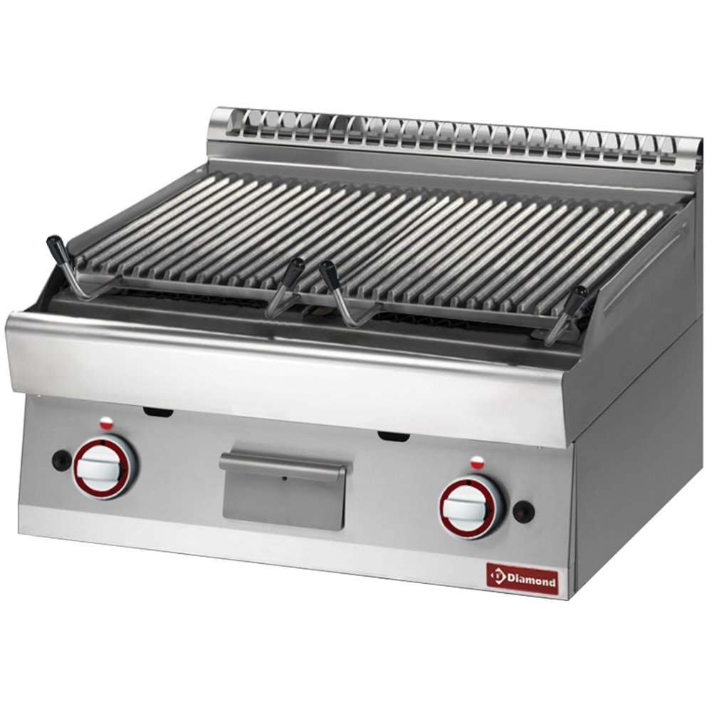 Grill pierre de lave, 1/1 module, grille en fonte "double face