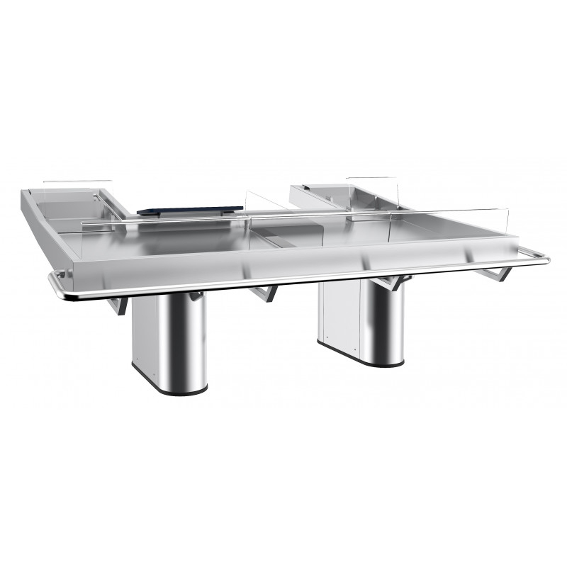 Comptoir à Poisson en Acier Inoxydable 2 - L 1800 à 3050 mm - Combisteel
