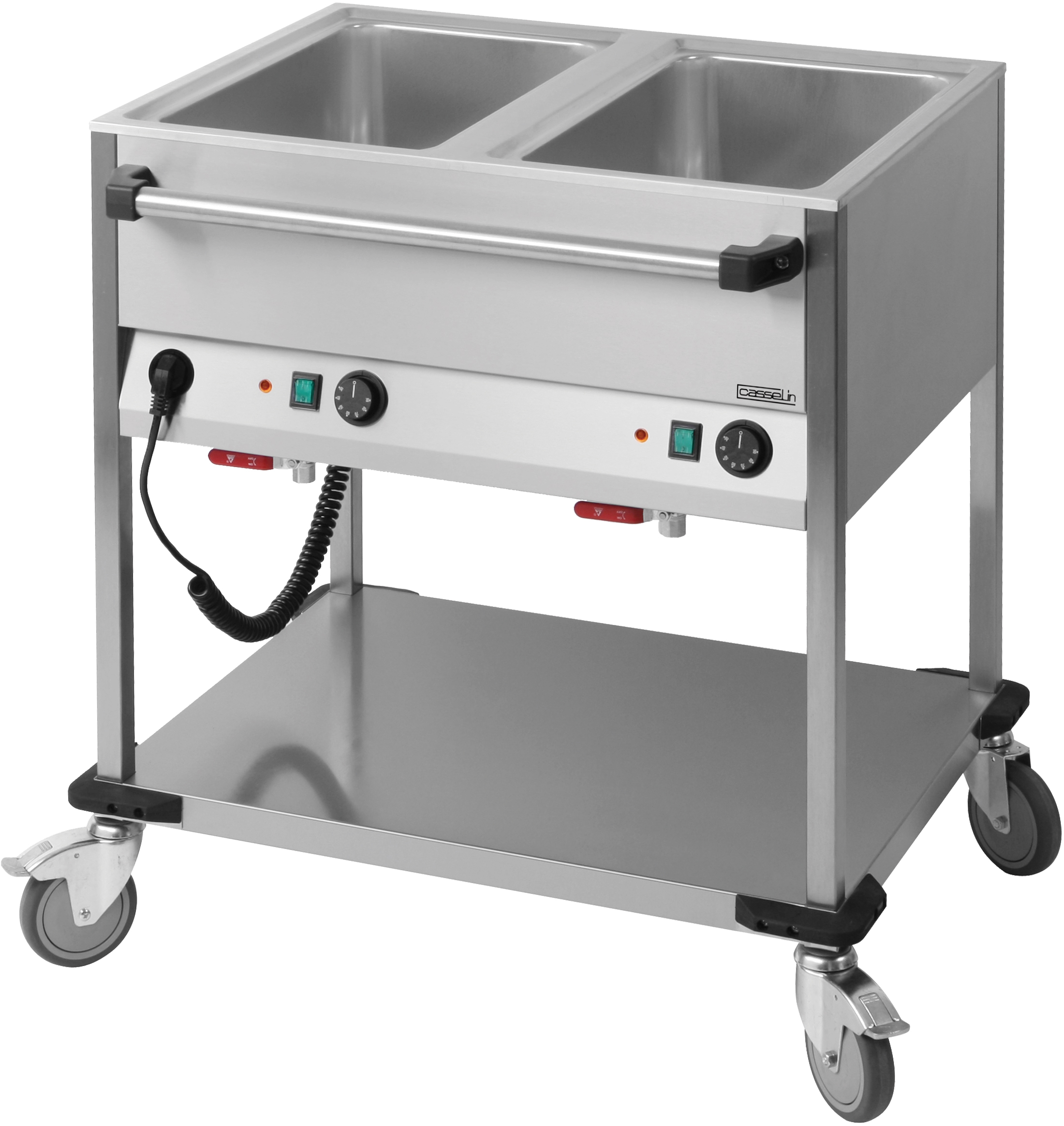 Chariot bain-marie à eau 2 x GN 1/1