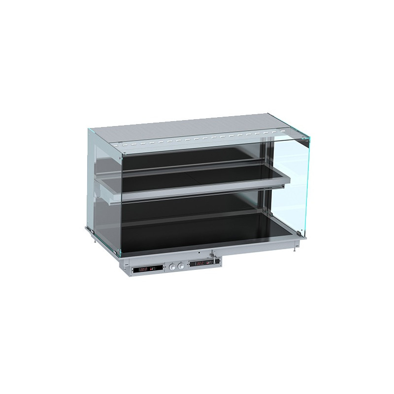 Vitrine Chaude Drop-In Murale Plaque Vitrocéramique Noire - 3 GN 1/1 - Combisteel