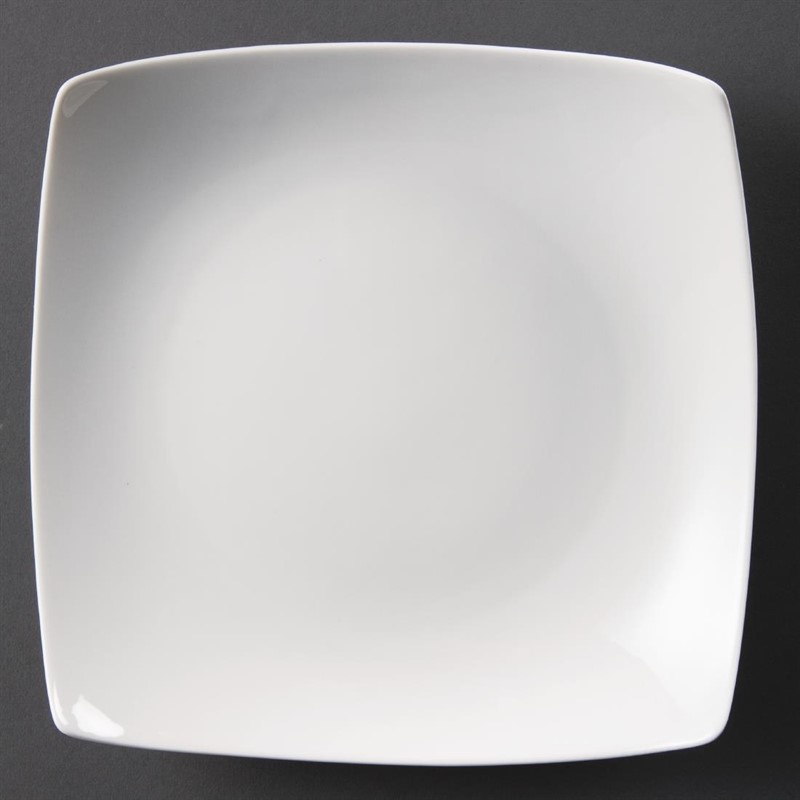 Assiettes creuses carrées blanches - Lot de 6