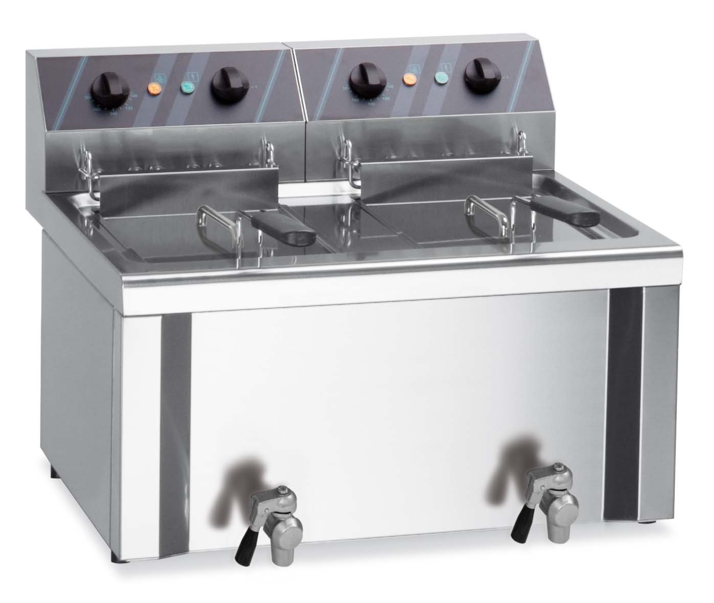 Friteuse monophasé electrique de table 2 Cuves 6 L+ 6 L