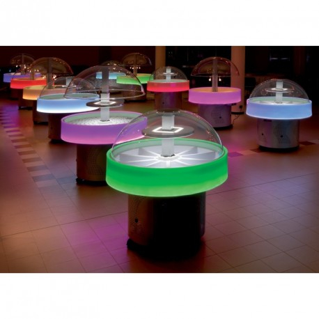 Buffet Réfrigéré Professionnel Central Rond 4 Plaques Inox Perforées - Furnotel