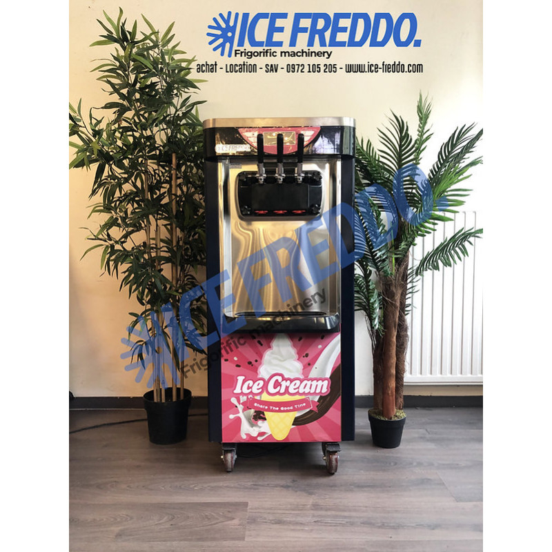 Nouveau Machine à Glace à l'Italienne à Roulettes Genoa - Trois Manettes & 2 Goûts + 1 Mix- Ice Freddo