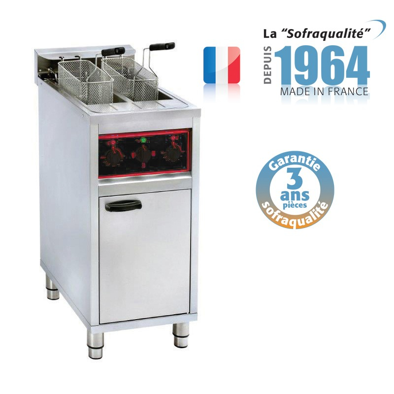 Friteuse électrique sur coffre - 2 x 10 litres