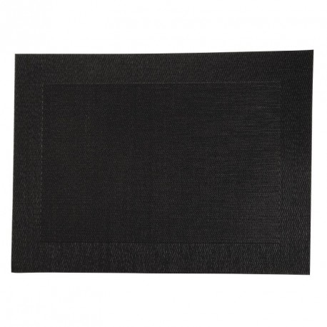 Set de table en pvc tissé noir - Lot de 4 - Olympia
