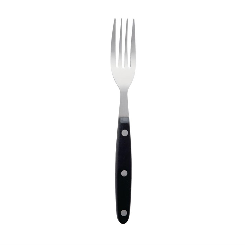 Fourchettes à viande manche noir Lot de 12 pieces