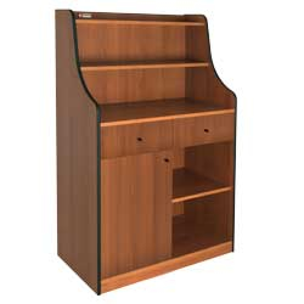 Meuble de service, 2 tiroirs, 1 porte, 1 étagère, "Merisier"