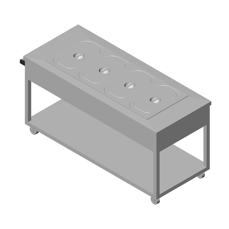 Chariot Bain-Marie 4 Cuves GN1/1-200 - L2G
