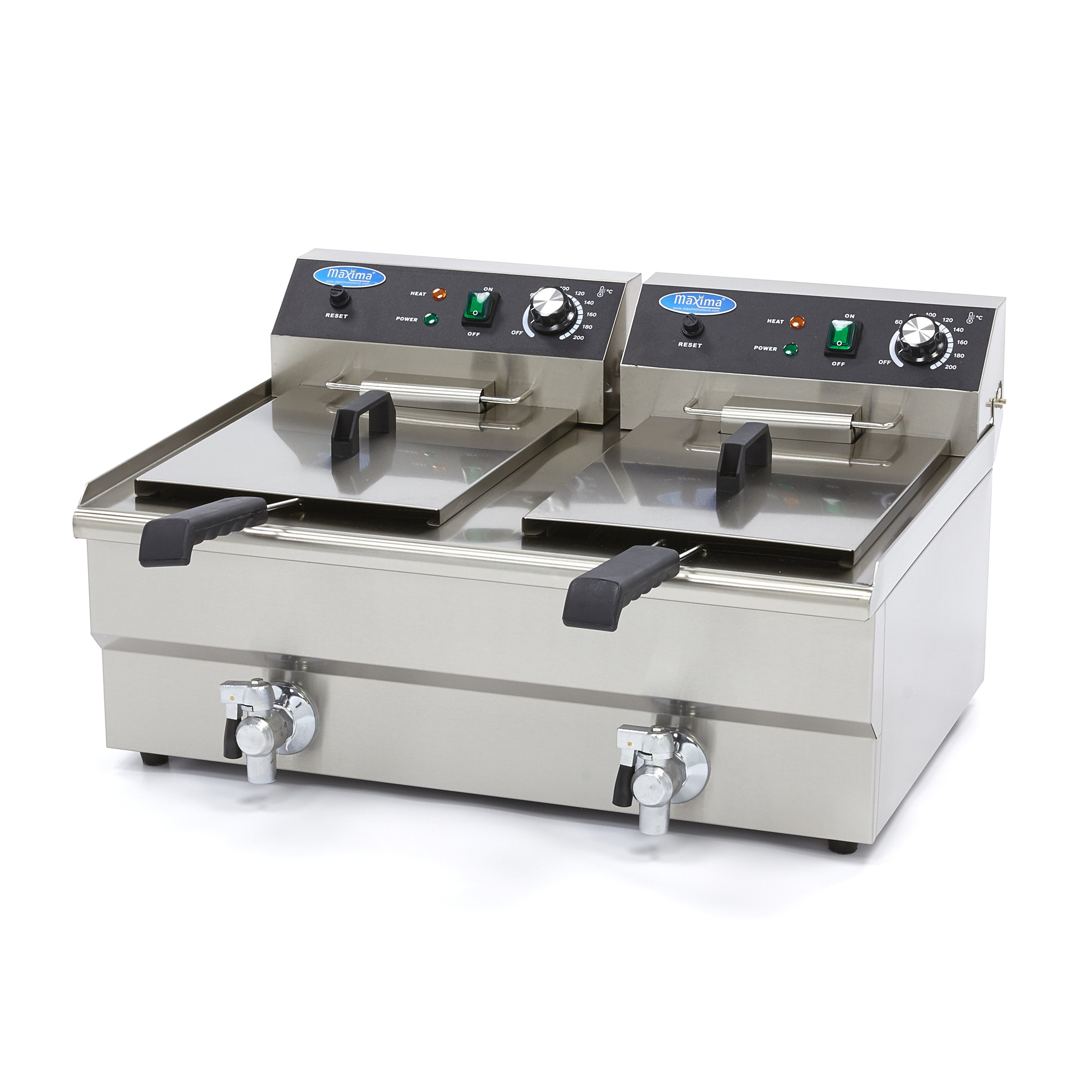 Friteuse professionnelle électrique 16 + 16L avec Robinet