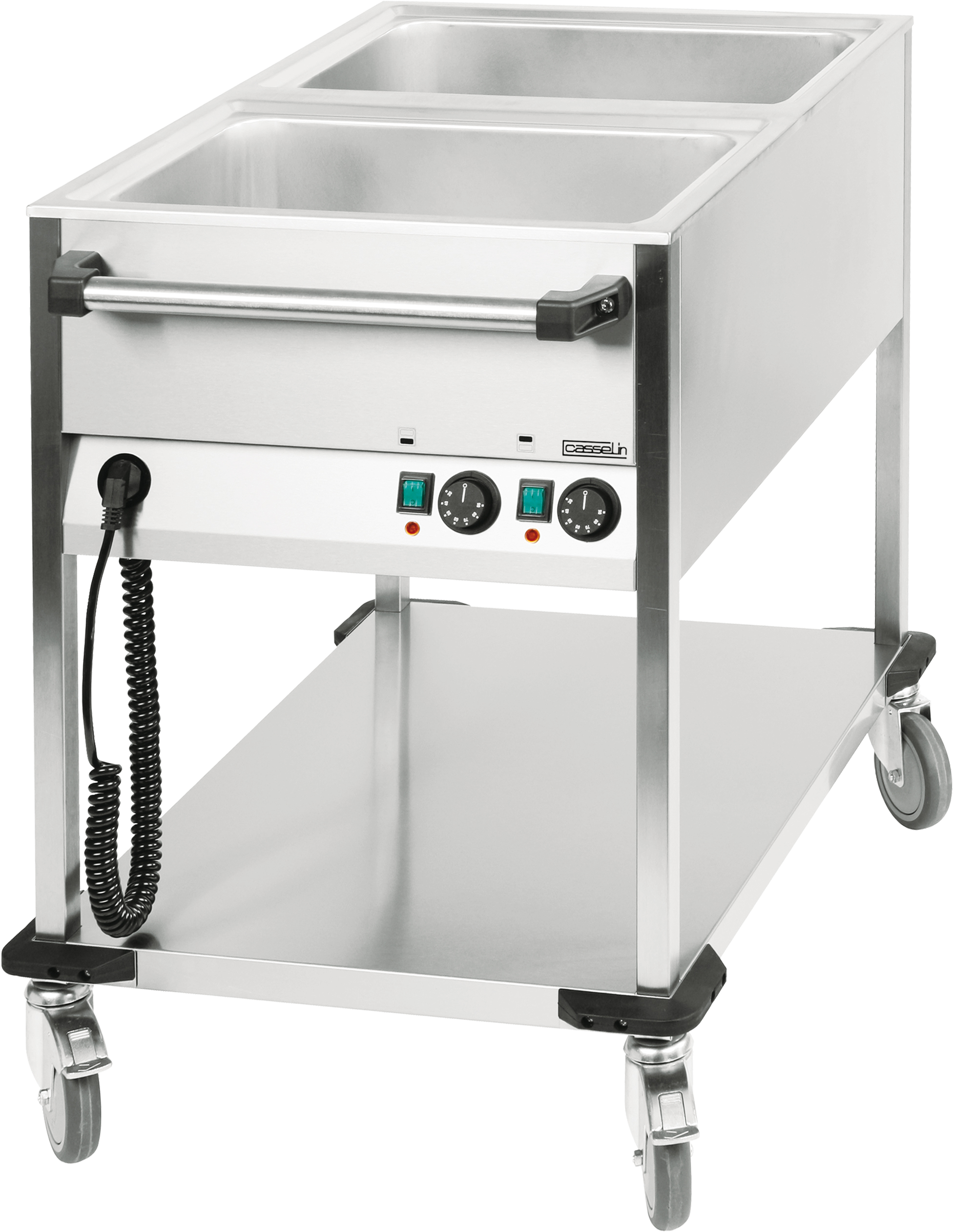Chariot bain-marie à eau 2 x GN 1/1