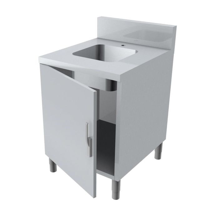 MEUBLE LAVE-MAINS + DOSSERET 150X50MM