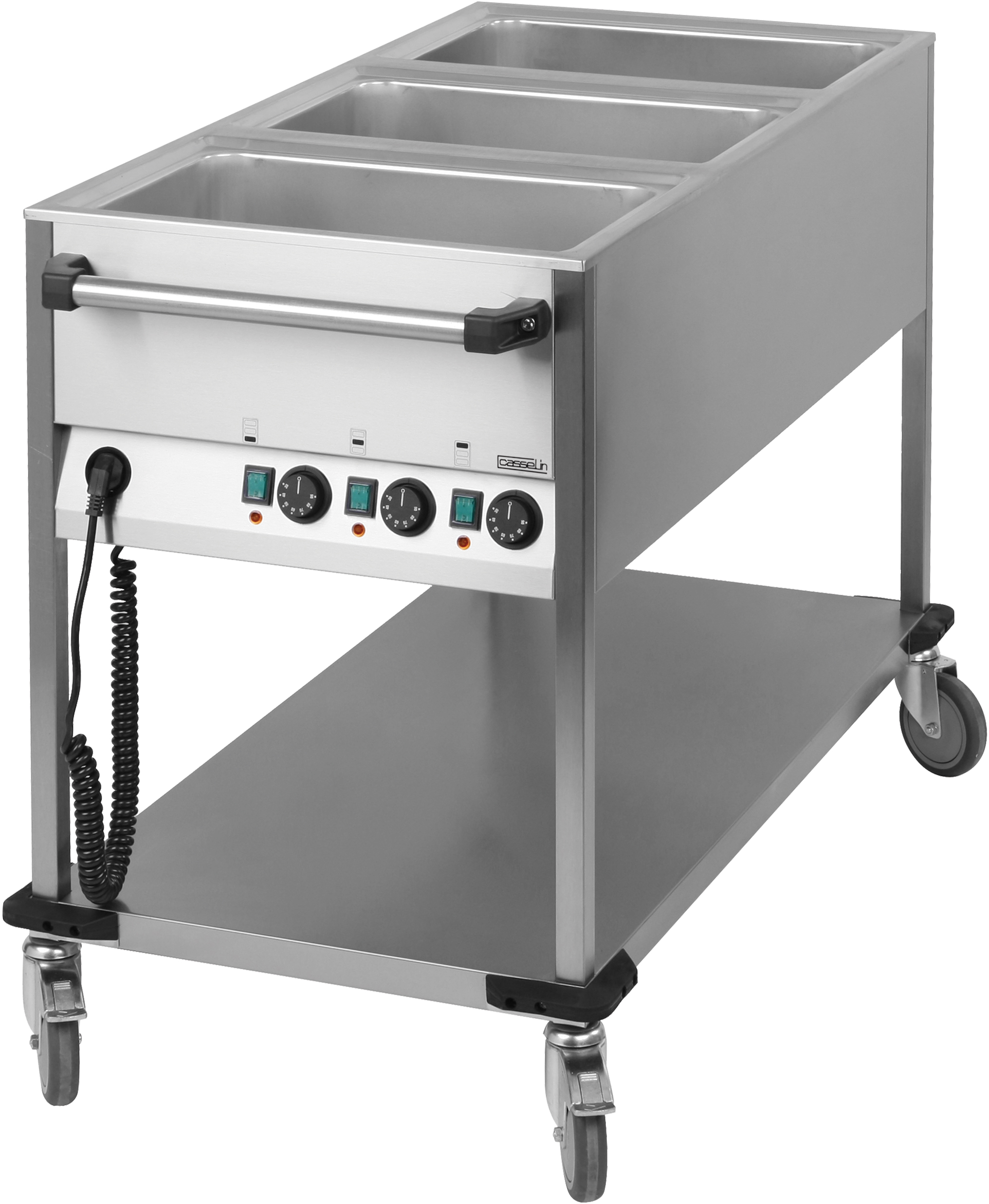 Chariot bain-marie à eau 3 x GN 1/1