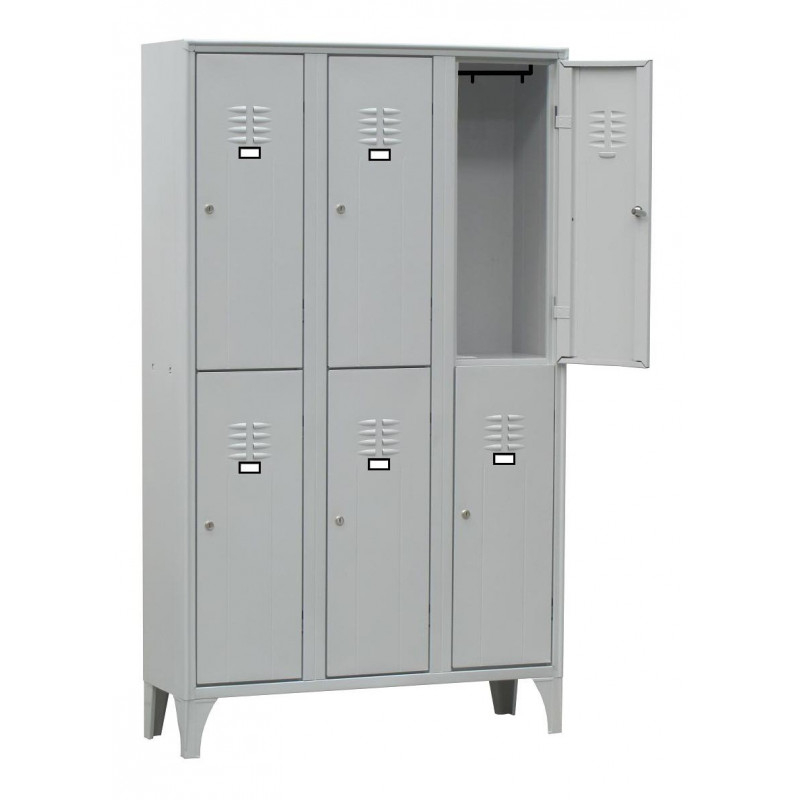 Armoire Vestiaire Multicases 3 Colonnes 6 Cases - L2G