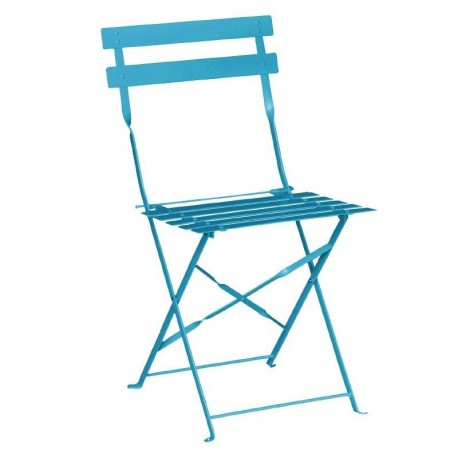 Chaises de terrasse bleu turquoise en acier Bolero - Lot de 2