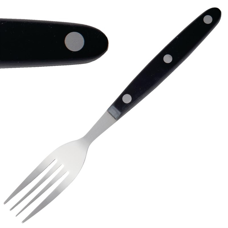 Fourchettes à viande  manche noir Lot de 12 pieces