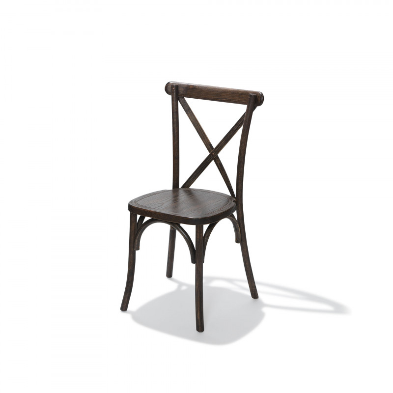 Chaise Bistrot Crossback en Bois Massif Empilable - Veba