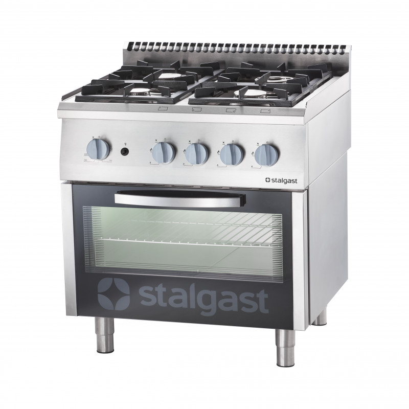Fourneau À Gaz 4 Brûleurs (3.5 + 5 + 2x7) Avec Four À Gaz - G20 Ou G30 - Stalgast