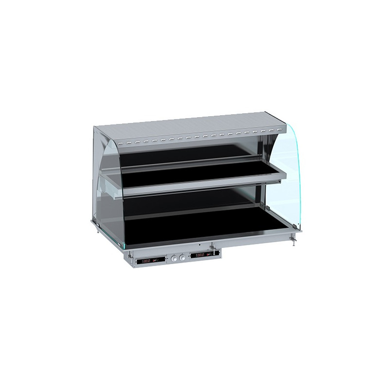 Vitrine Chaude Drop-In Murale Courbée Plaque Vitrocéramique Noire - 3 GN 1/1 - Combisteel