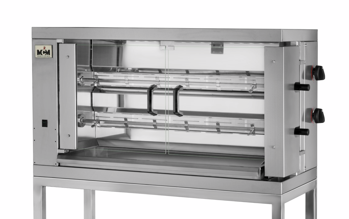 Rôtissoire verticale à gaz 2 broches 12 poulets MCM