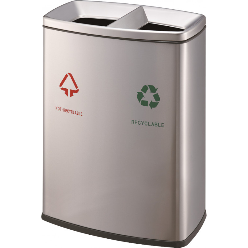Poubelle Tri Sélectif en Inox 60 L - Combisteel