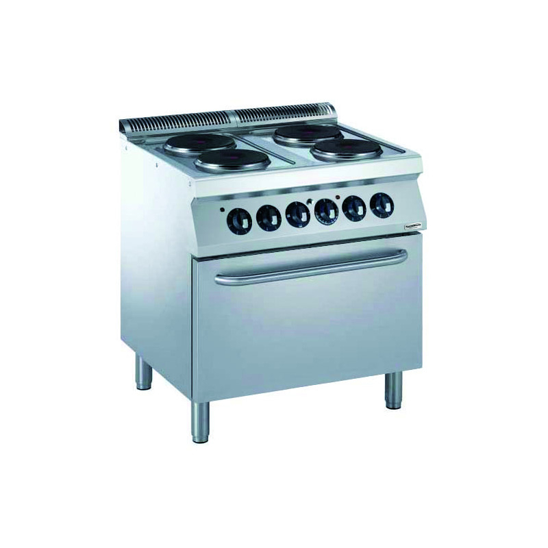 Cuisinière Électrique Pro 700 4 Plaques Rondes et Four Électrique 6 kW - Combisteel