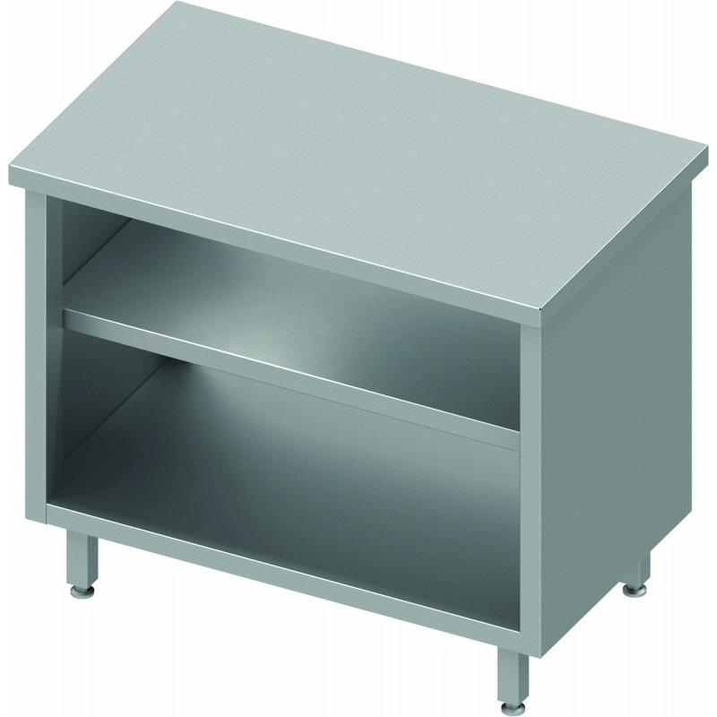Meuble Bas Cuisine Inox Ouvert Central Avec Etagère - Profondeur 800 - Stalgast