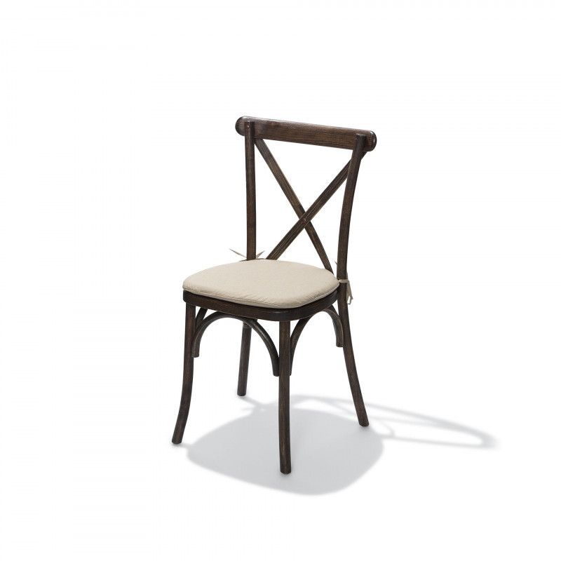 Chaise Bistrot Crossback en Bois Massif Empilable - Veba