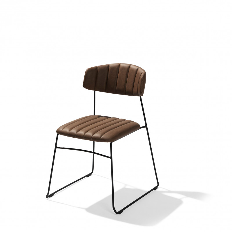 Chaise Design Mundo Revêtement en Cuir Synthétique Ignifuge - Veba