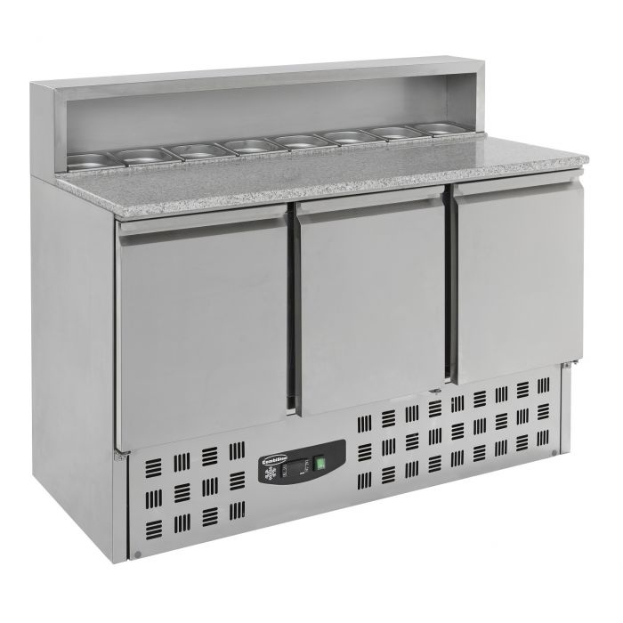 Table Pizza Réfrigérée 3 portes pour 8 GN 1/6 - Combisteel