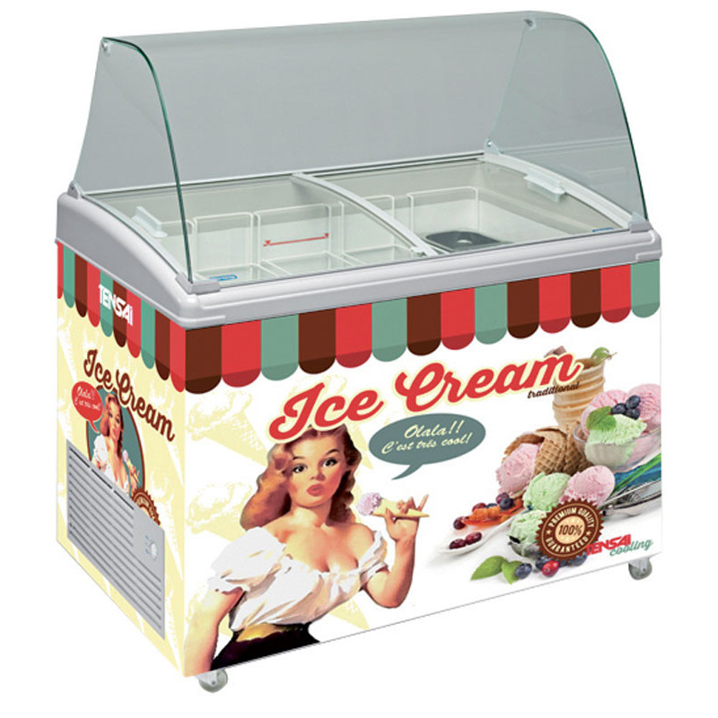 Vitrine à Glace Professionnelle Vintage 500 L