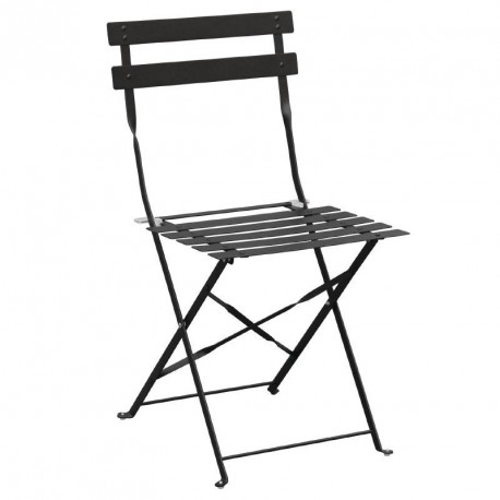Chaises de terrasse en acier noir Bolero - Lot de 2