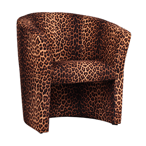 Fauteuil club CARLO imitation fourrure animale