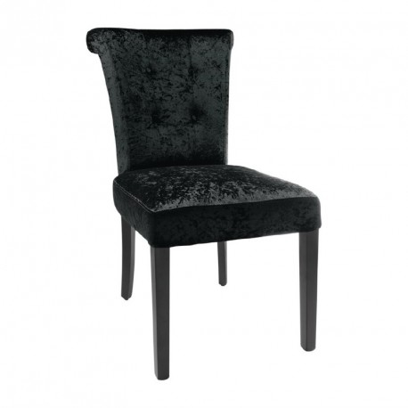 Chaise En Velour Noire - Lot De 2