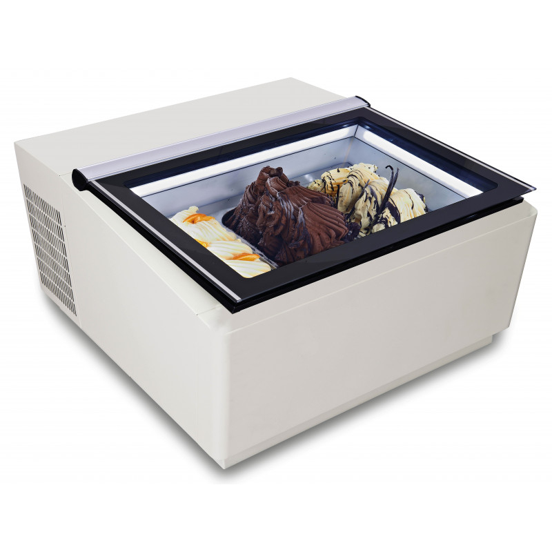 Vitrine à Glace à Poser Ouverture Côté Client 3 x 5 L - Plusieurs Couleurs